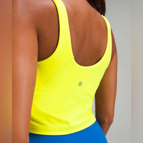 Lululemon Align Tank Nulu Cropped Length (Electric Lemon *ELLE) Sz 4 - Picture 4 of 9